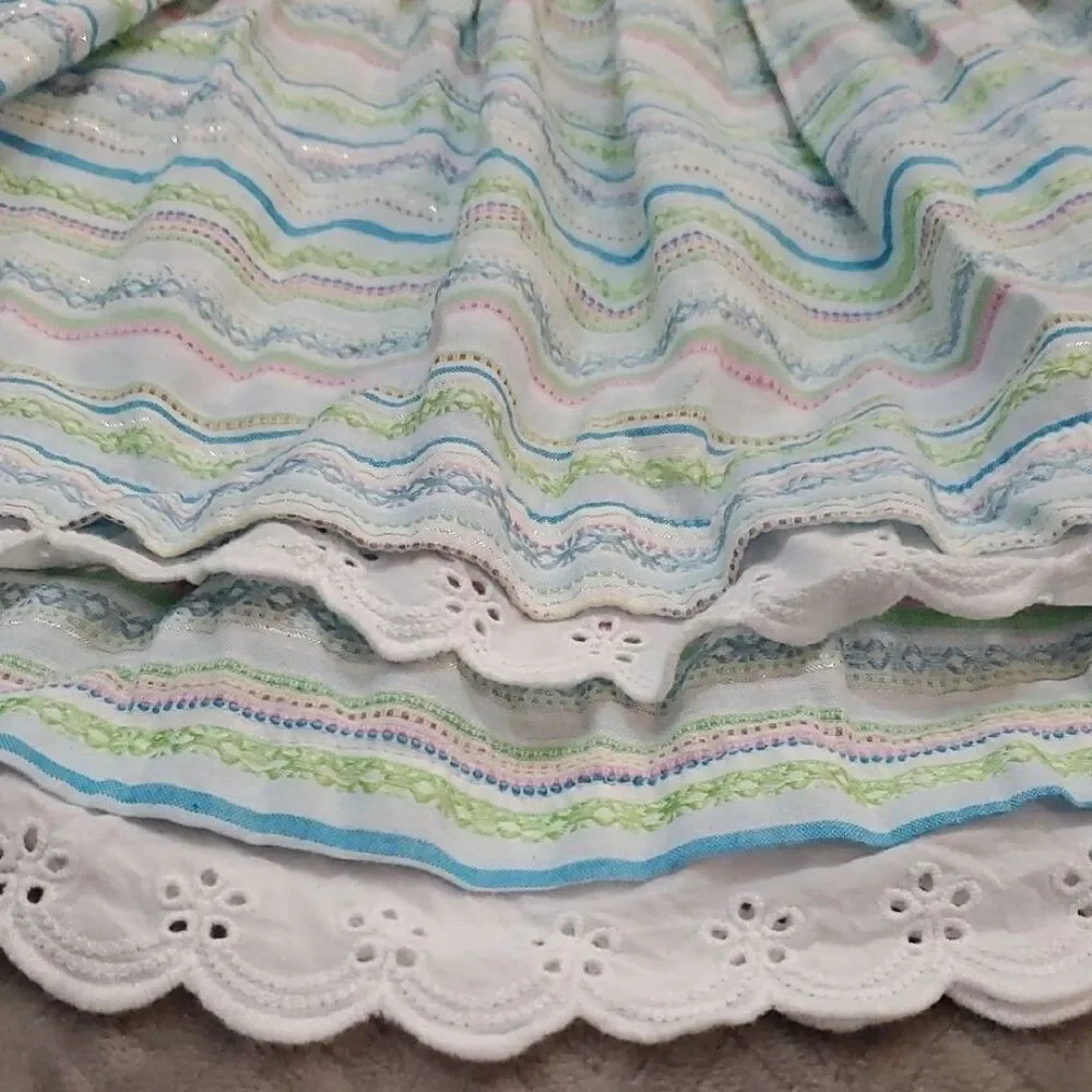 Striped Easter Dress with Pink Floral Detail Spring Baby 18 Months